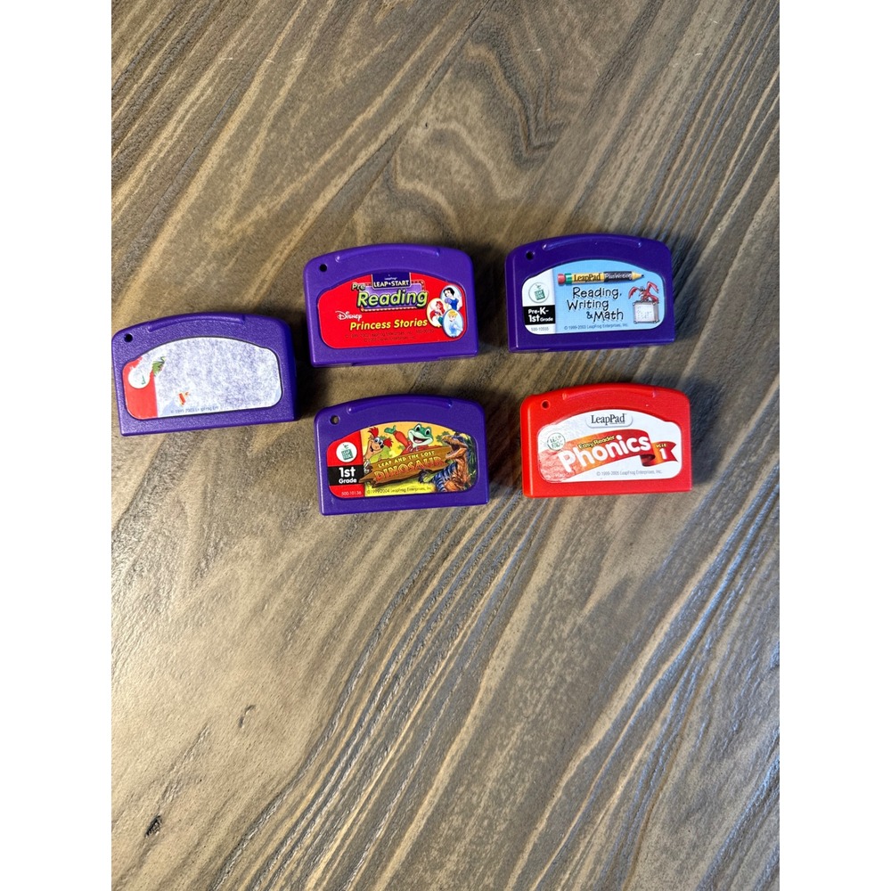LeapFrog LeapPad Cartridges 5pc Bundle Phonics Math Reading Educational Works